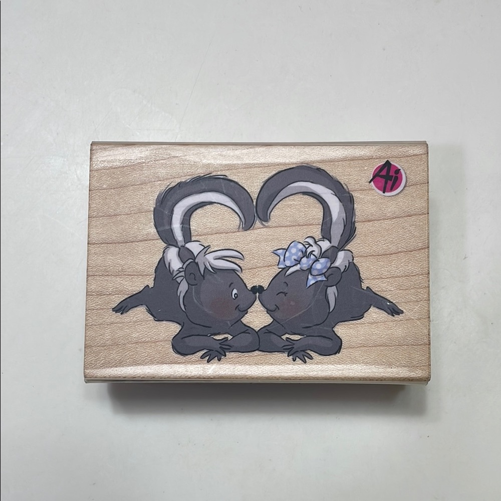 Animal lover. Valentine raccoons, Rubber Stamp